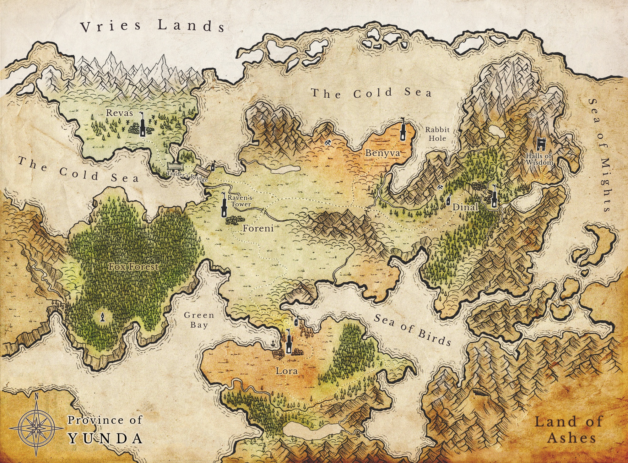 World map of Yunda